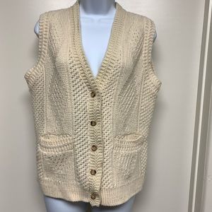 Vintage Cream V-Neck Sweater Vest